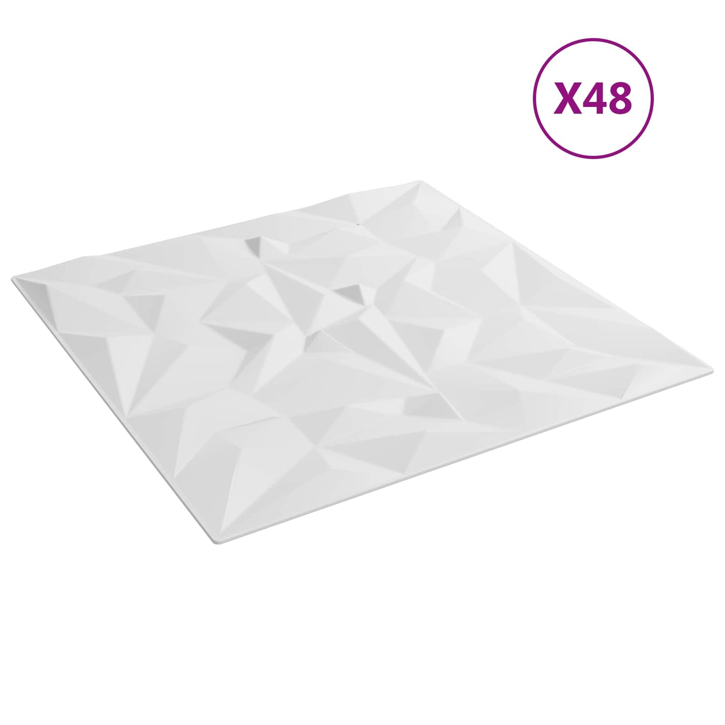 Fali panelek 48 db 50 x 50 cm Fehér XPS Hab