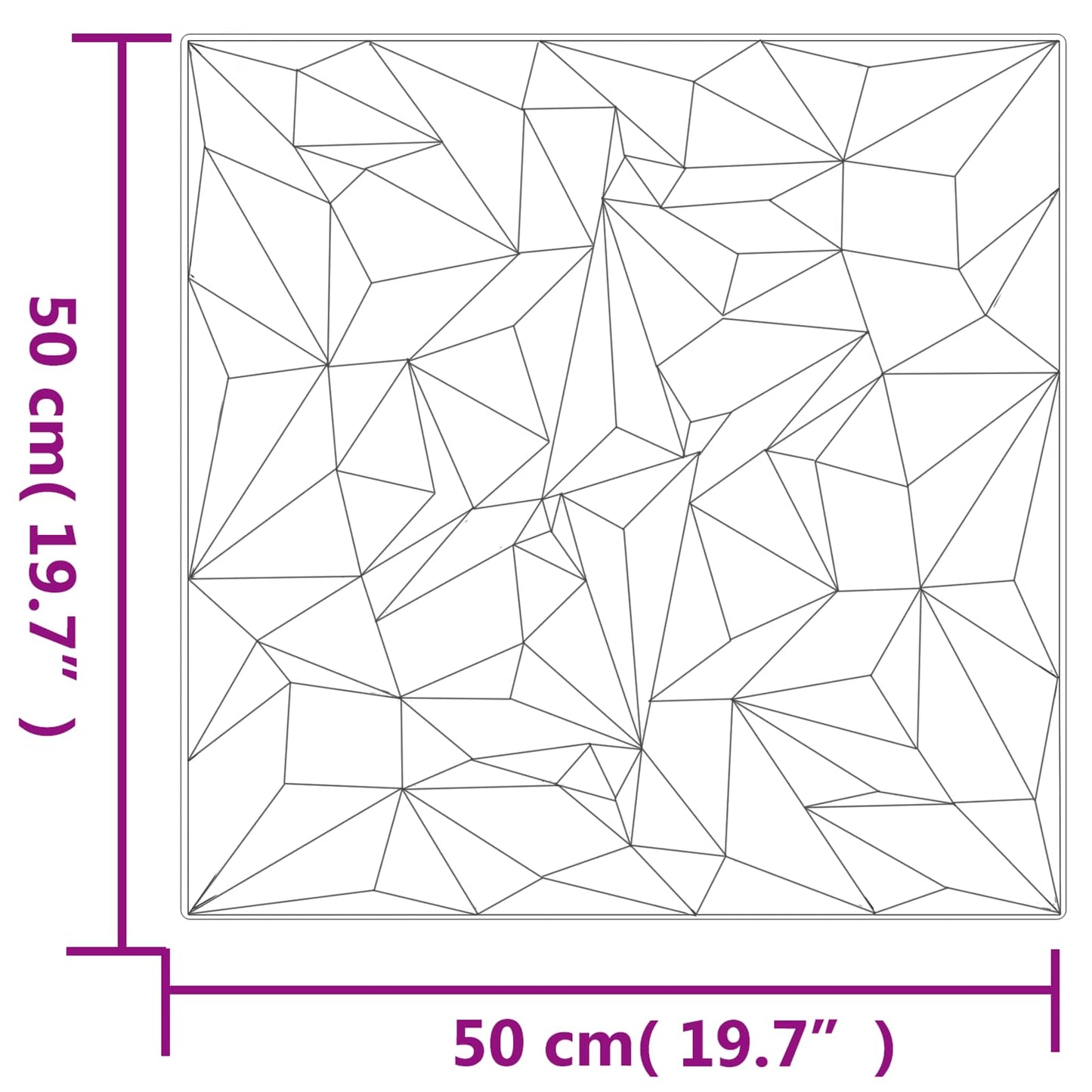 Fali panelek 24 db 50 x 50 cm Fekete XPS Hab