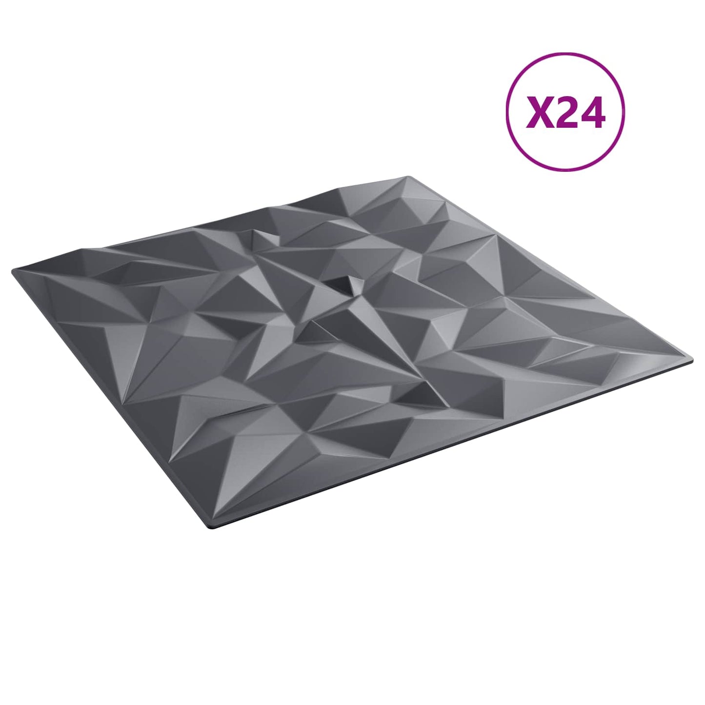 Fali panelek 24 db 50 x 50 cm Ametiszt Szürke XPS Hab
