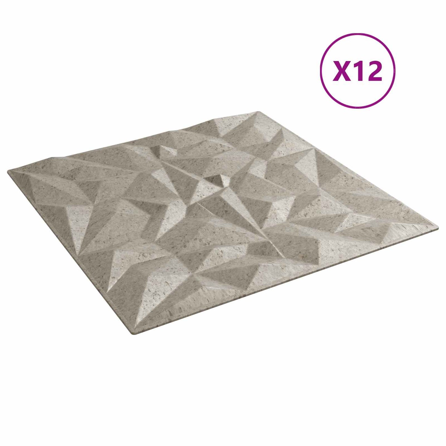 Fali panelek 12 db 50 x 50 cm Ametiszt Beton XPS Hab