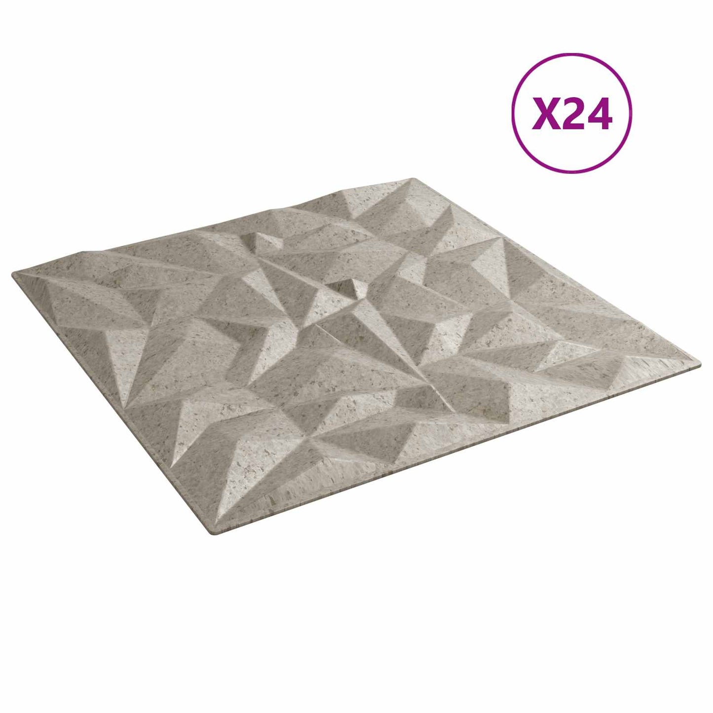 Fali panelek 24 db 50 x 50 cm Ametiszt Beton XPS Hab