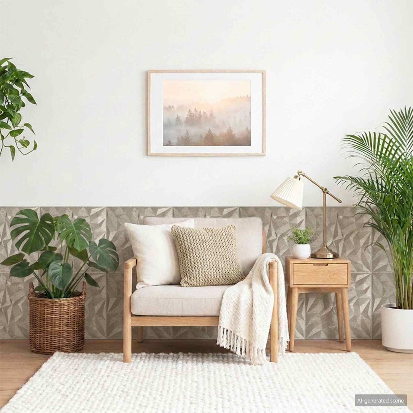 Fali panelek 48 db 50 x 50 cm Ametiszt Beton XPS Hab