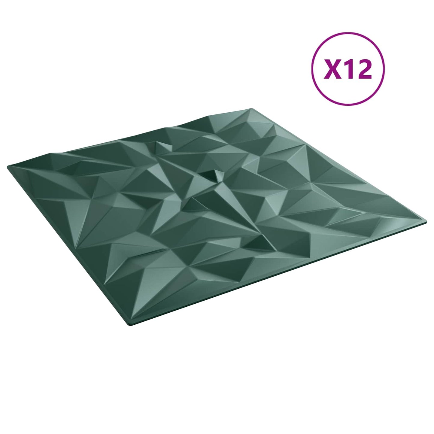 Fali panelek 12 db 50 x 50 cm Ametiszt Zöld XPS Hab