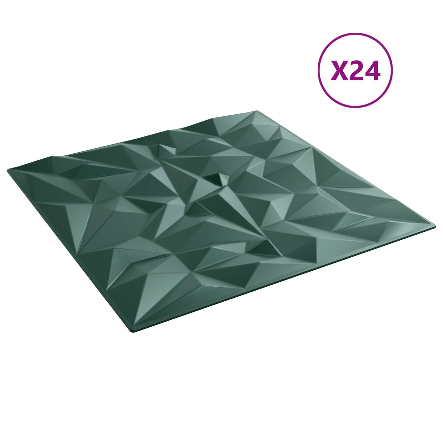 Fali panelek 24 db 50 x 50 cm Ametiszt Zöld XPS Hab