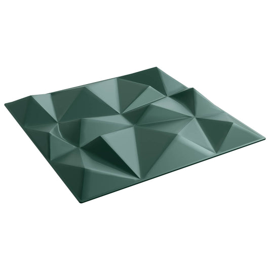 Fali panelek 12 pcs Gyémánt Zöld 50 x 50 cm XPS Hab