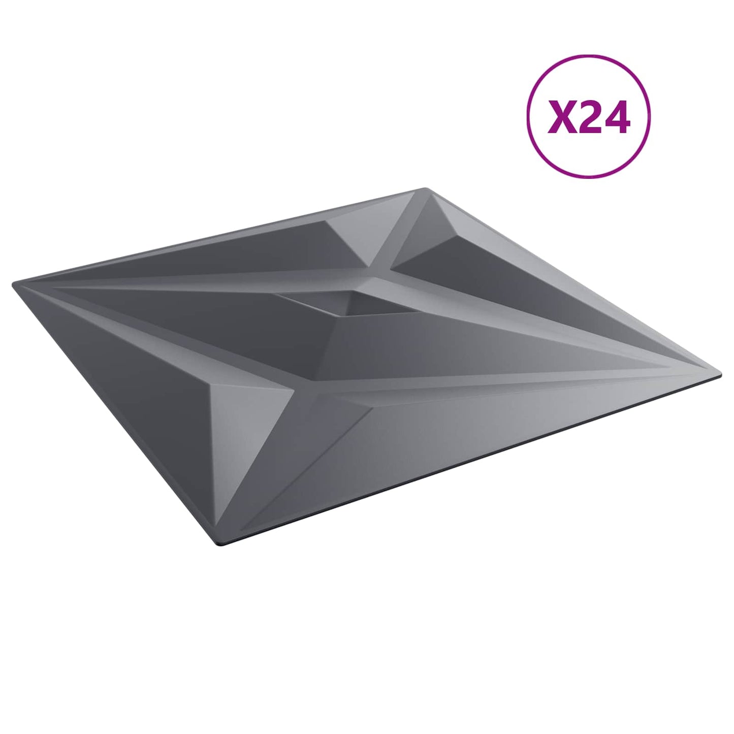Fali panelek 24 db 50 x 50 cm Csillag Szürke XPS Hab