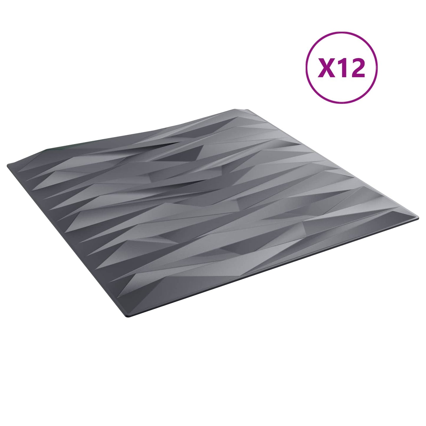 Fali panelek 12 db 50 x 50 cm Kőszürke XPS Hab