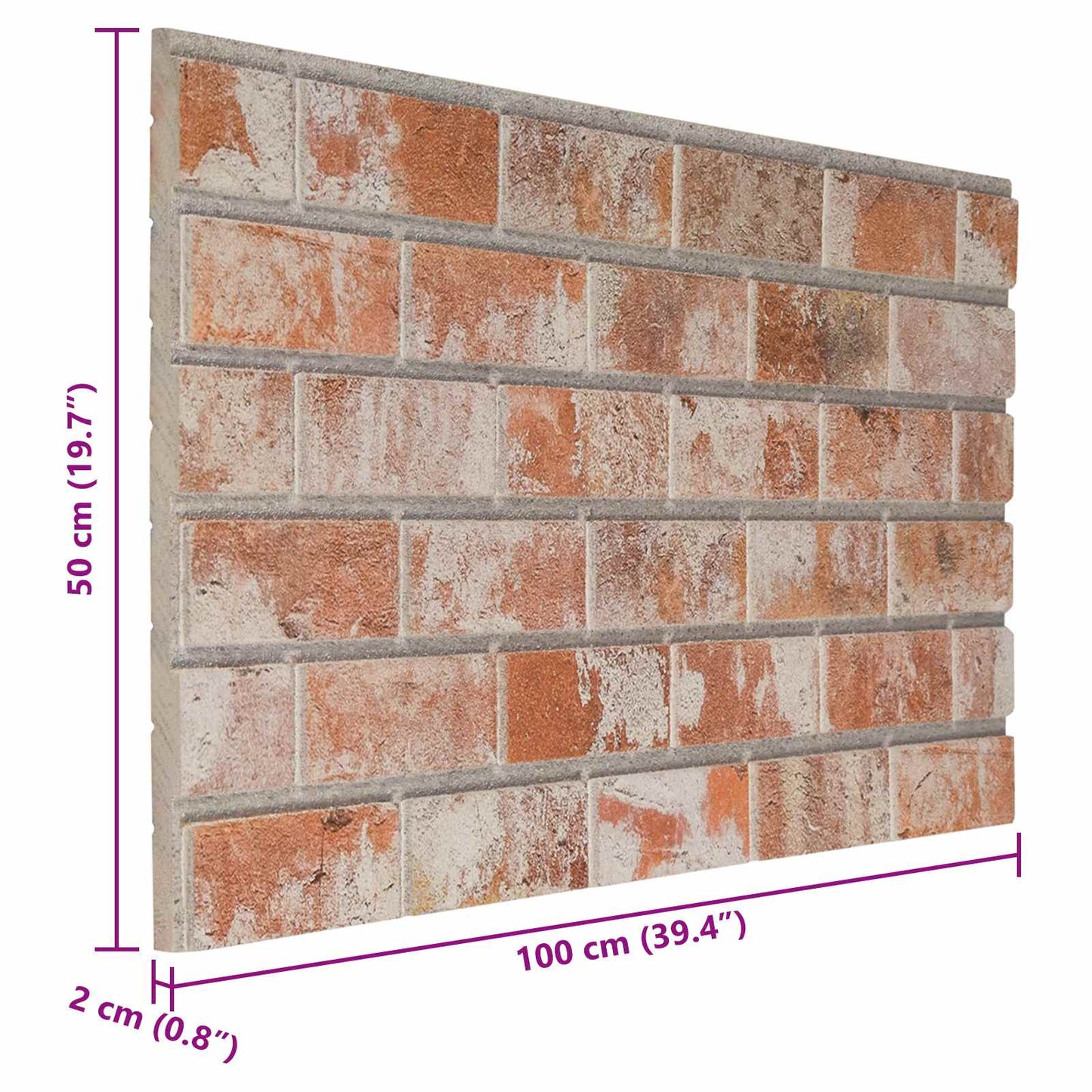 Fali panelek 10 db 100 x 50 cm Narancssárga EPS Hab