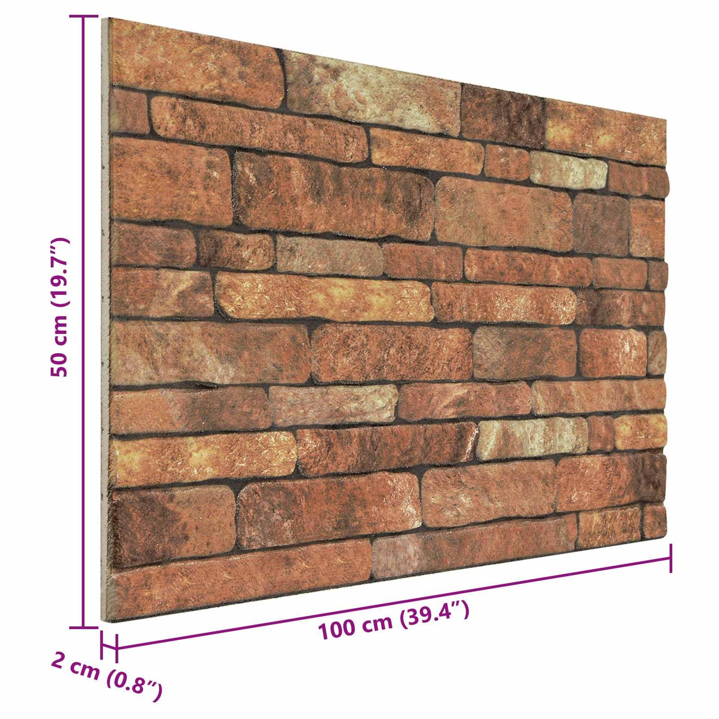 Fali panelek 10 db 100 x 50 cm Barna és fehér EPS Hab