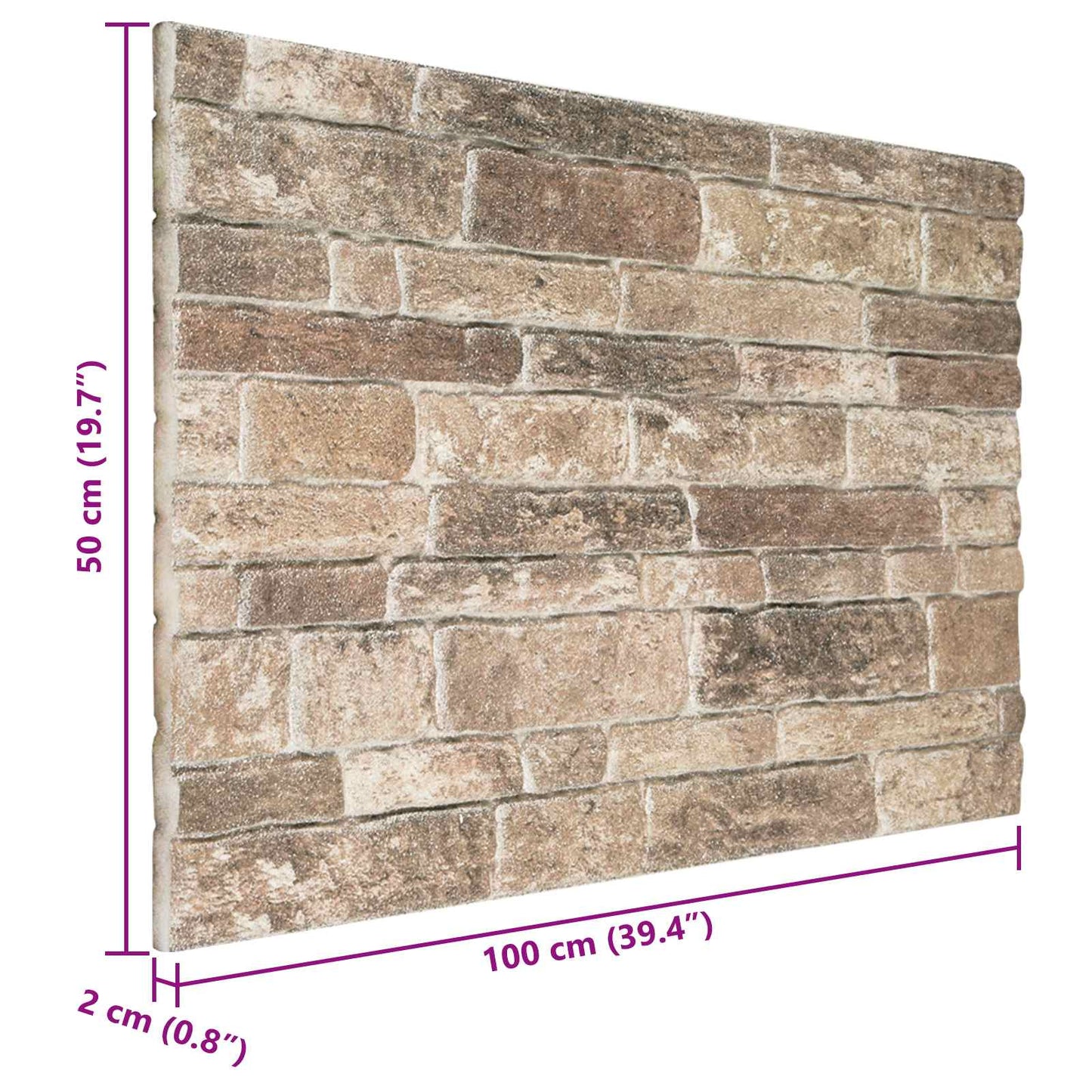 Fali panelek 10 db 100 x 50 cm Sokszínű EPS Hab