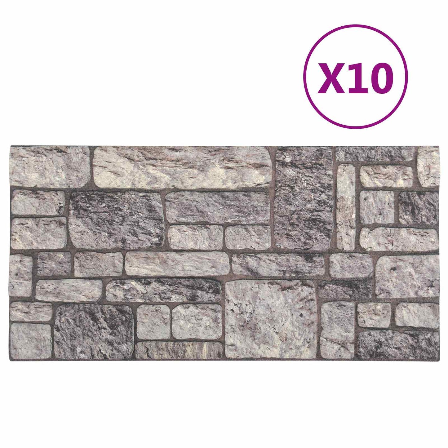 Fali panelek 10 db 100 x 50 cm Szürke és Fehér EPS Hab