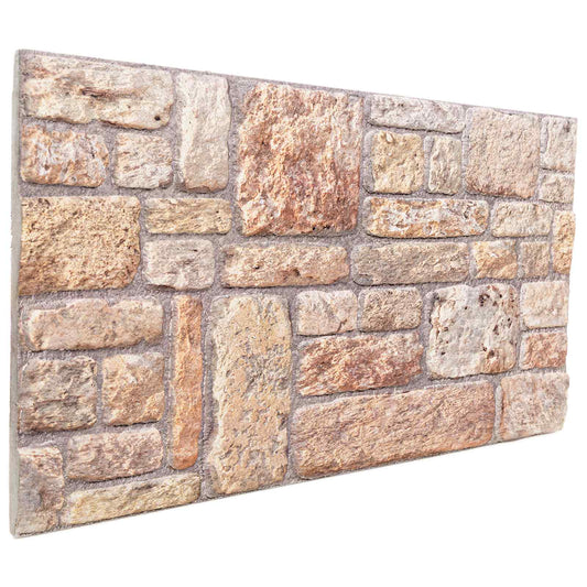 Fali panelek 10 pcs Világosbarna és Fehér 100 x 50 cm EPS Hab