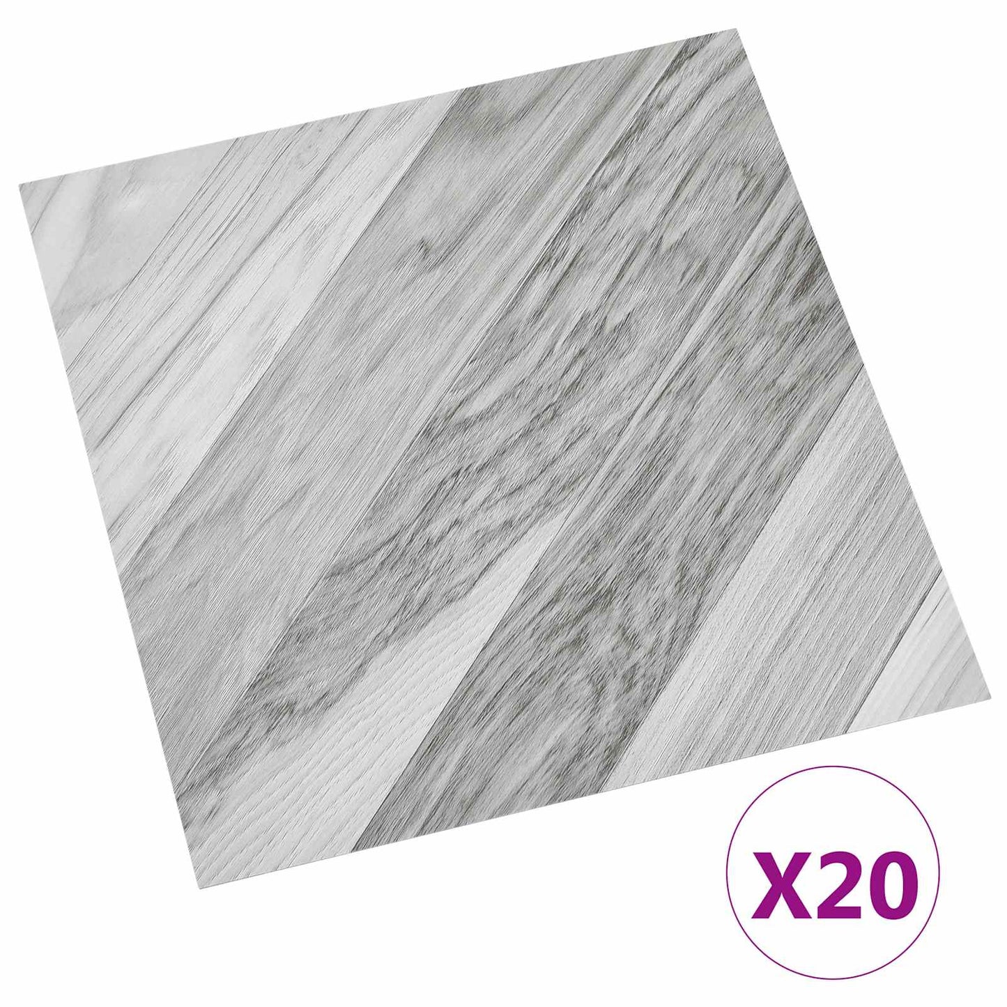 Öntapadós Padló Panelek 30,5 x 30,5 cm 20 pcs PVC Szürke Csíkos