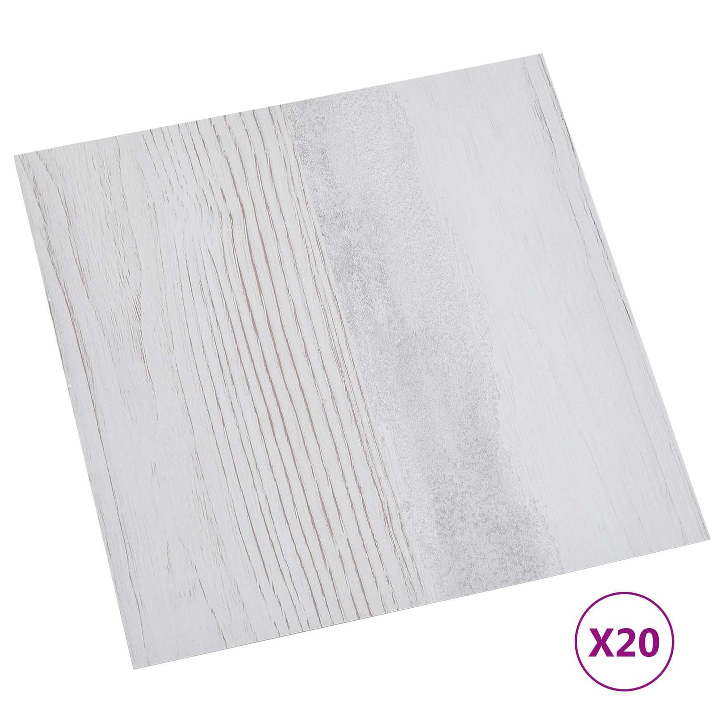 Öntapadós Padló Panelek 30,5 x 30,5 cm 20 pcs PVC Fehér és Fa
