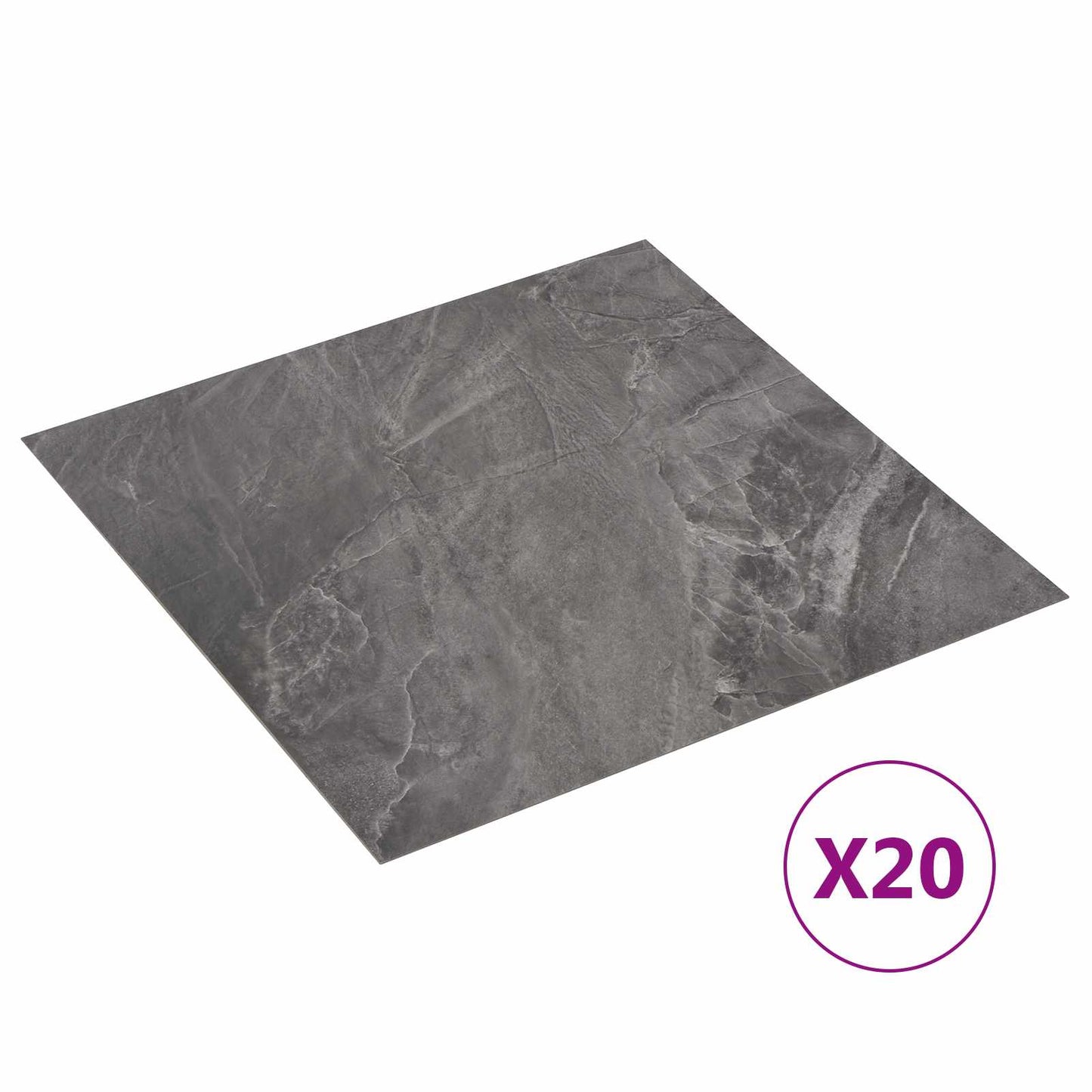Öntapadós Padló Panelek 30,5 x 30,5 cm 20 pcs PVC Fekete