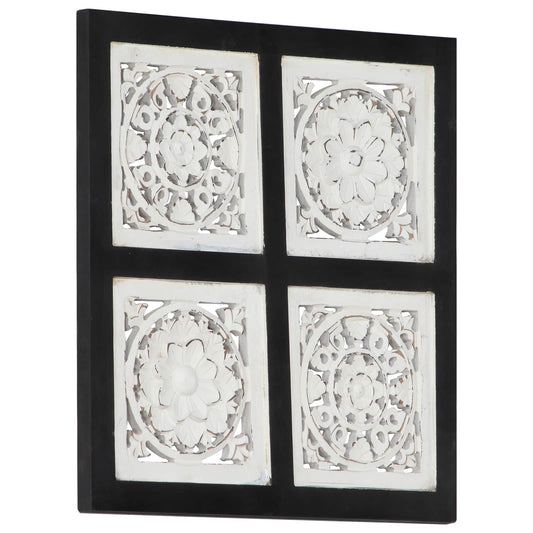 Művészeti Dekoráció Fekete és Fehér 40 x 40 x 1,5 cm Mérnöki fa