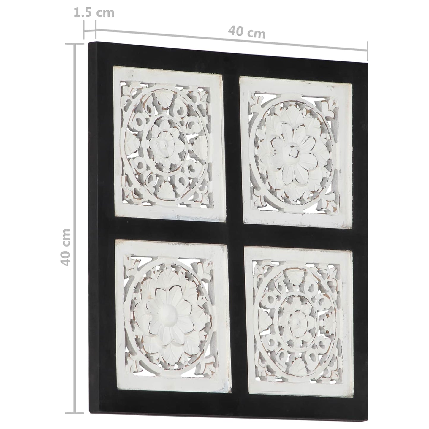 Művészeti Dekoráció Fekete és Fehér 40 x 40 x 1,5 cm Mérnöki fa