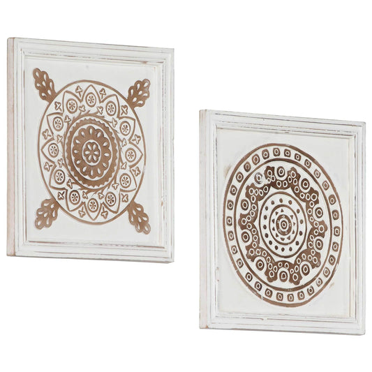 Művészeti Dekoráció 2 pcs Barna és fehér 40 x 40 x 1,5 cm