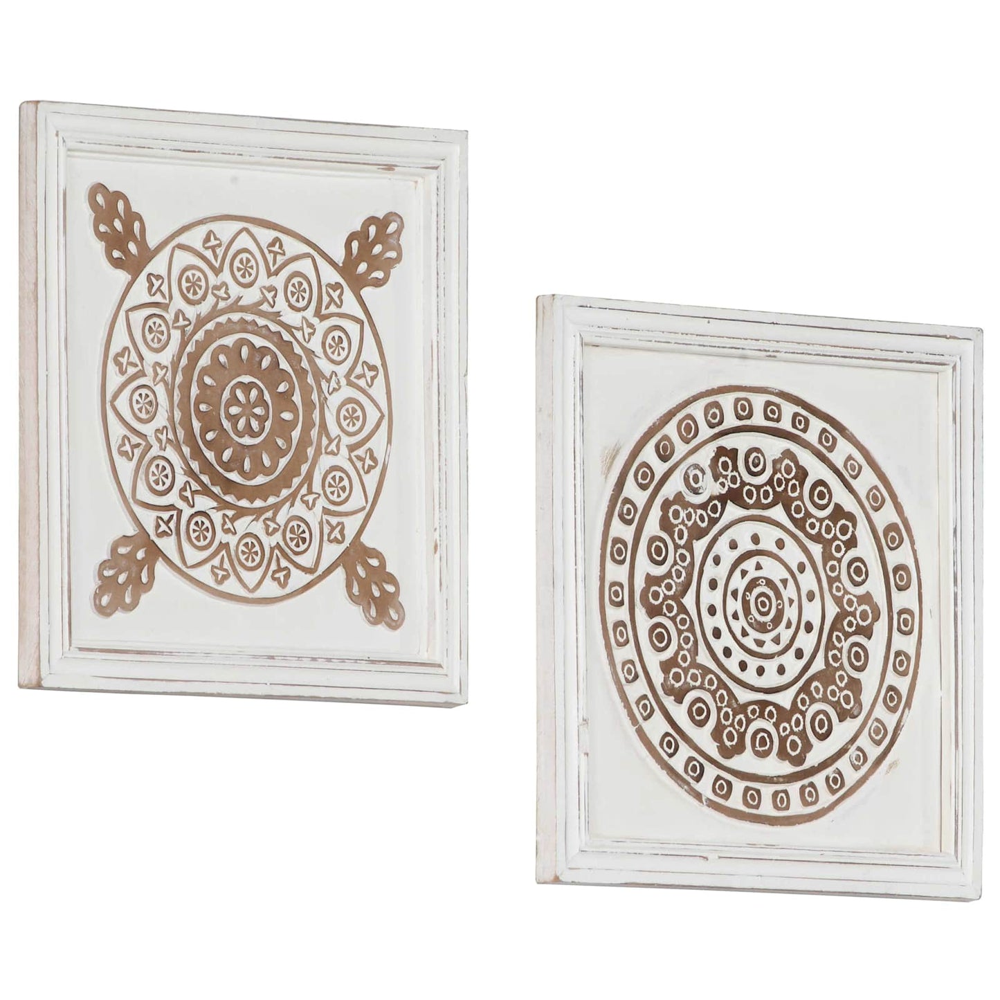 Művészeti Dekoráció 2 pcs Barna és fehér 40 x 40 x 1,5 cm