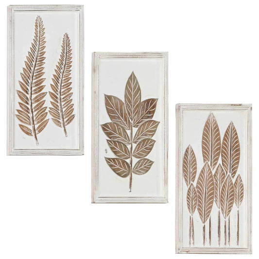 Művészeti Dekoráció 3 pcs Barna és fehér 40 x 40 x 1,5 cm