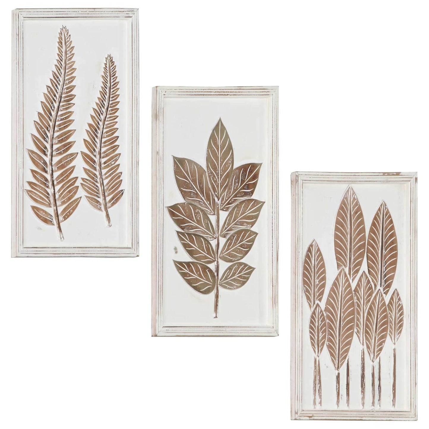 Művészeti Dekoráció 3 pcs Barna és fehér 40 x 40 x 1,5 cm