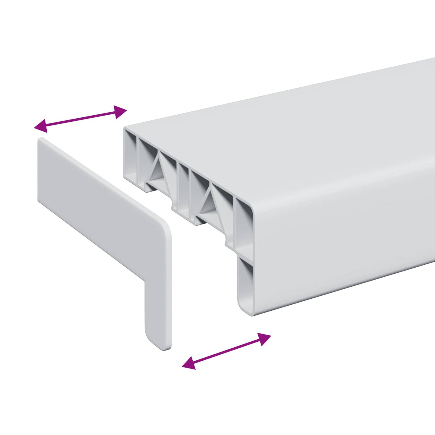 Ablakpárkány Fehér 60 x 15 x 4,5 cm PVC