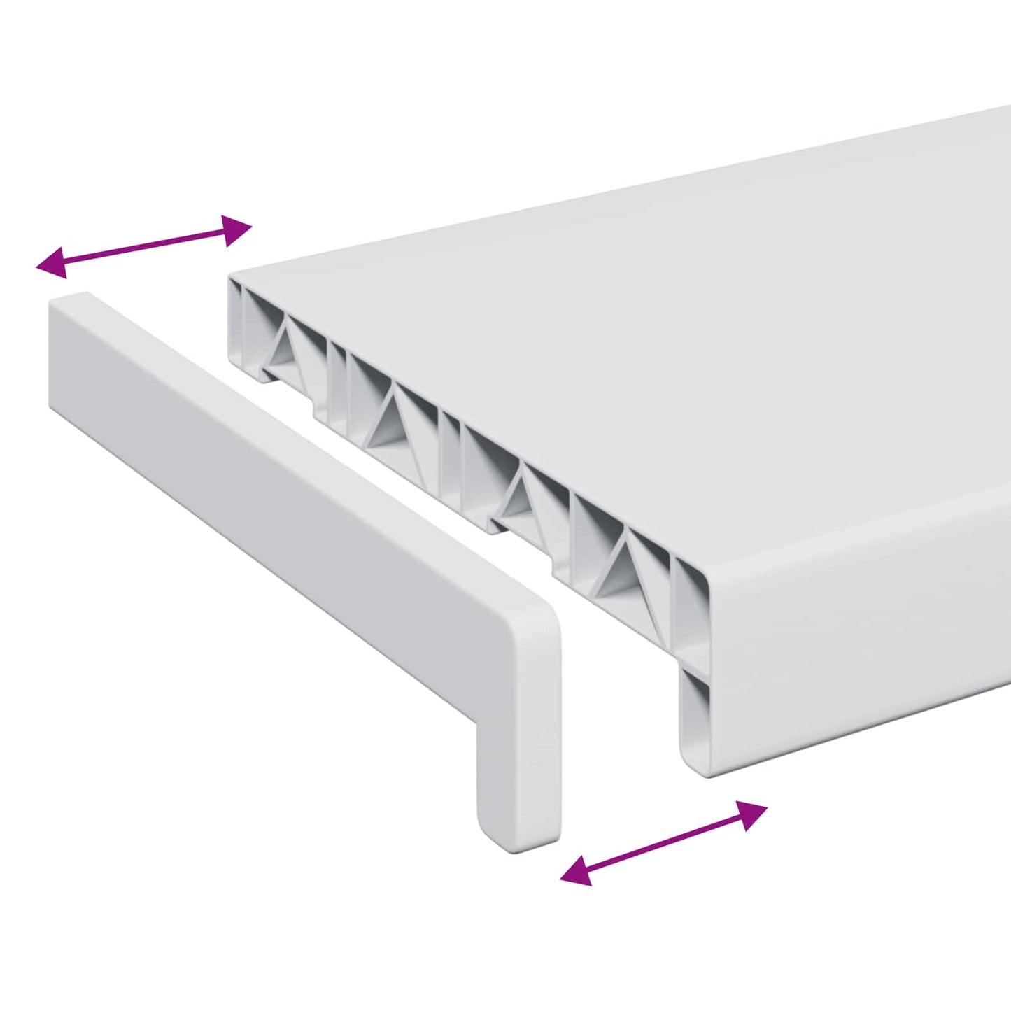 Ablakpárkány Fehér 80 x 25 x 4,5 cm PVC