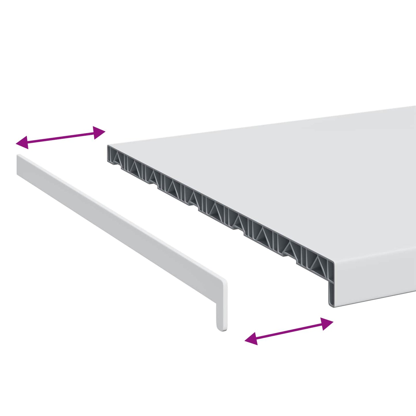Ablakpárkány Fehér 100 x 50 x 4,5 cm PVC