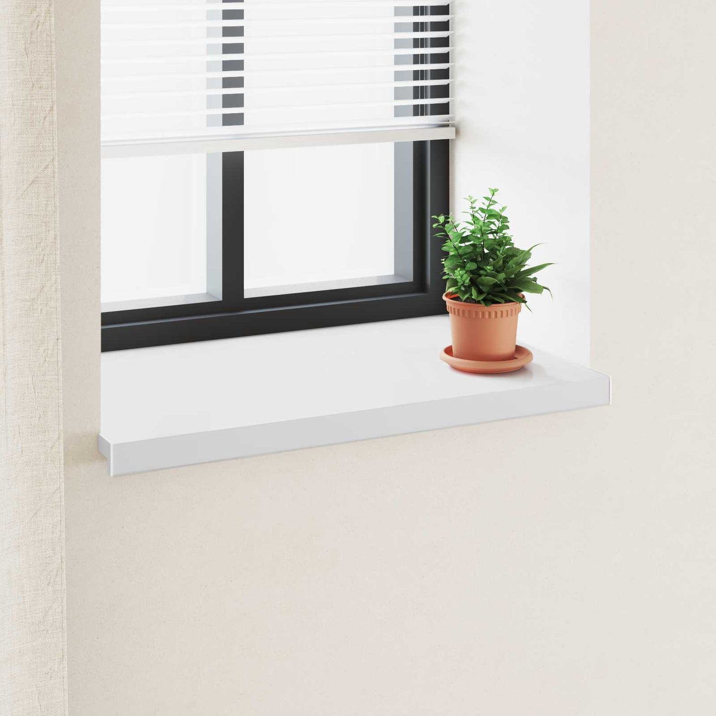 Ablakpárkány Fehér 100 x 50 x 4,5 cm PVC