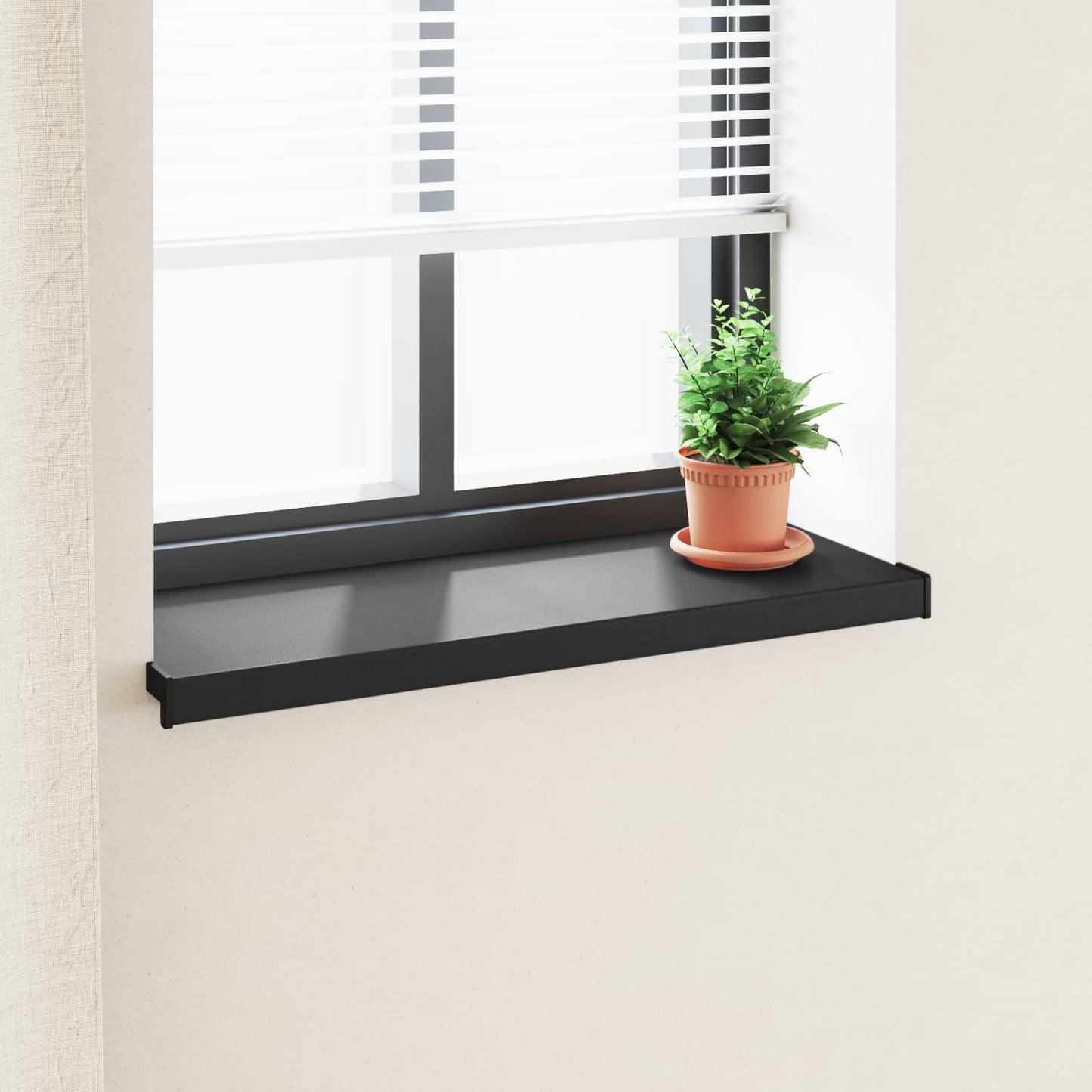 Ablakpárkány Fekete fa erezetű 60 x 30 x 4,5 cm PVC