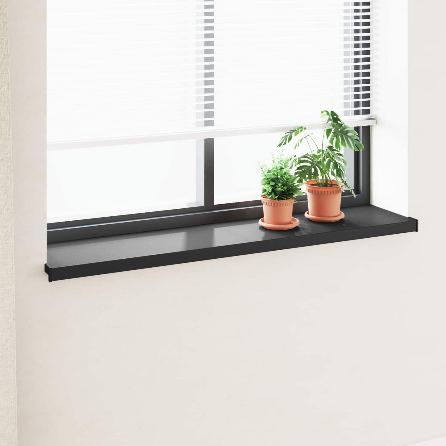 Ablakpárkány Fekete fa erezetű 140 x 30 x 4,5 cm PVC