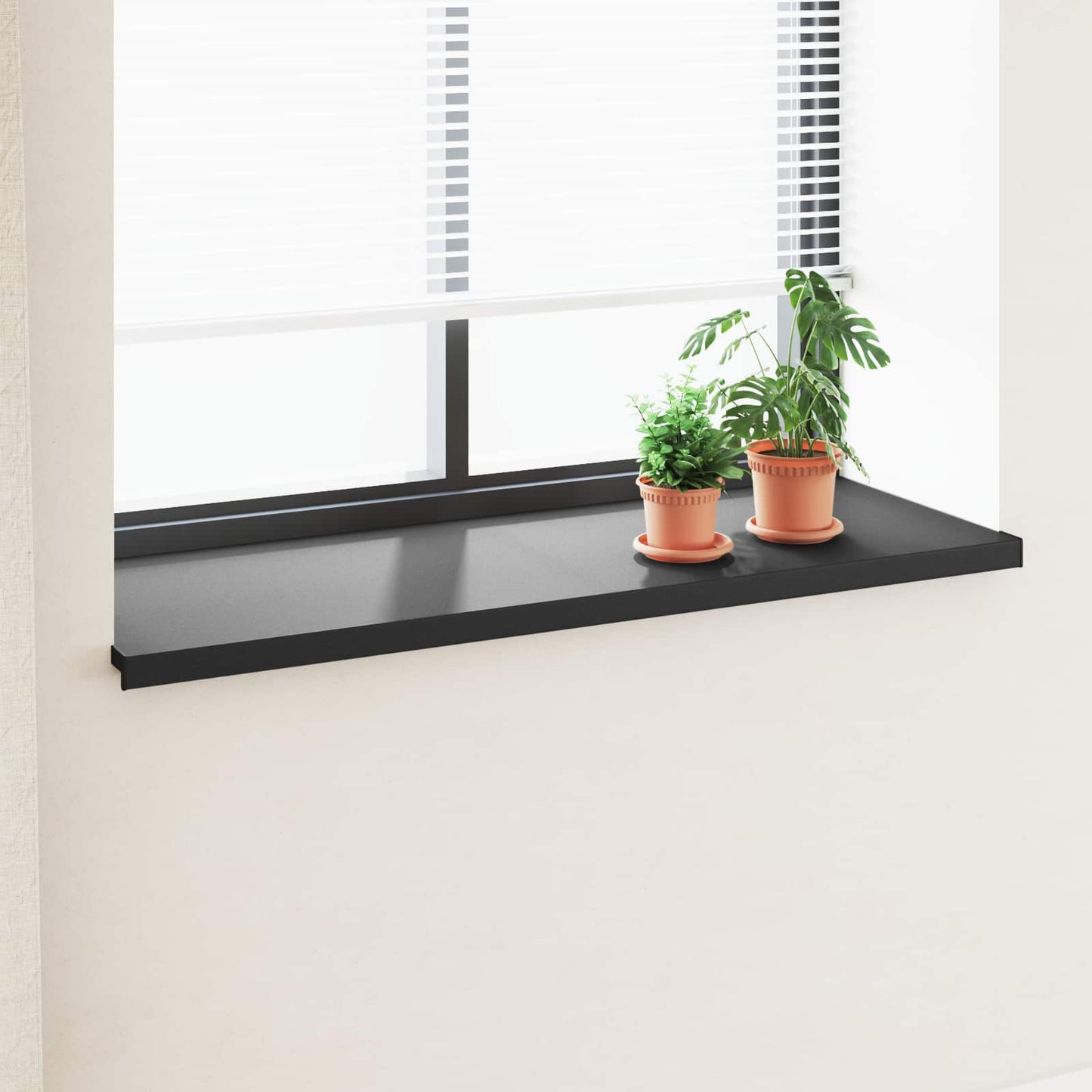 Ablakpárkány Fekete fa erezetű 140 x 50 x 4,5 cm PVC