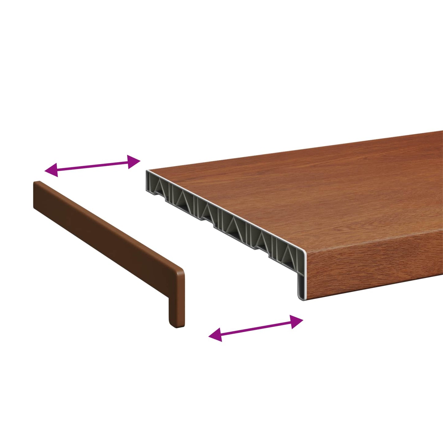 Ablakpárkány Barna fa 100 x 35 x 4,5 cm PVC