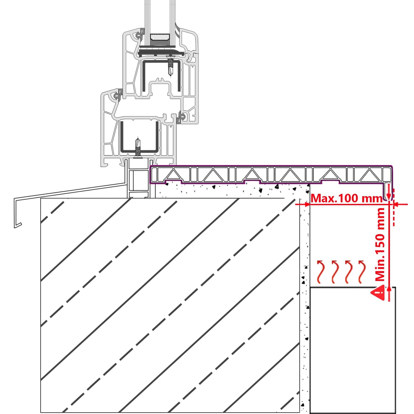 Ablakpárkány Barna fa 80 x 40 x 4,5 cm PVC