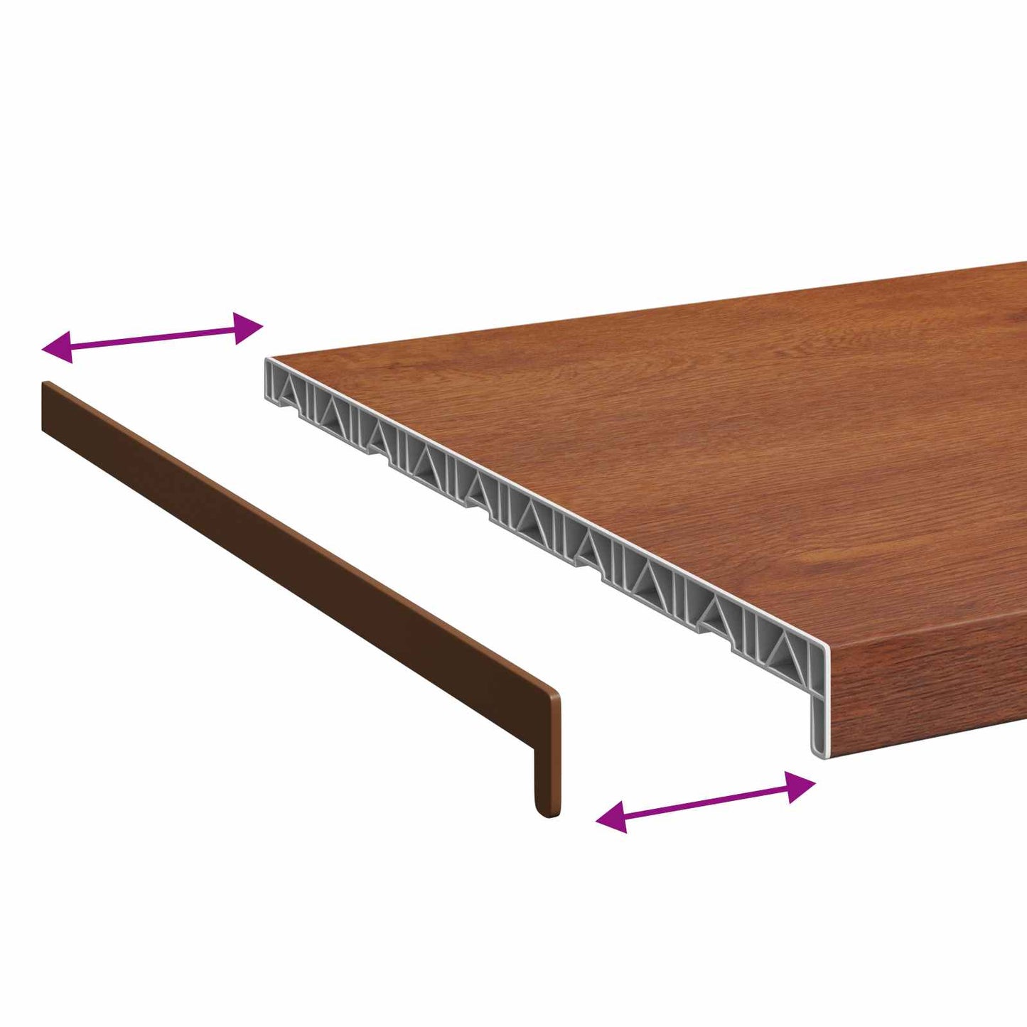 Ablakpárkány Barna fa 120 x 50 x 4,5 cm PVC