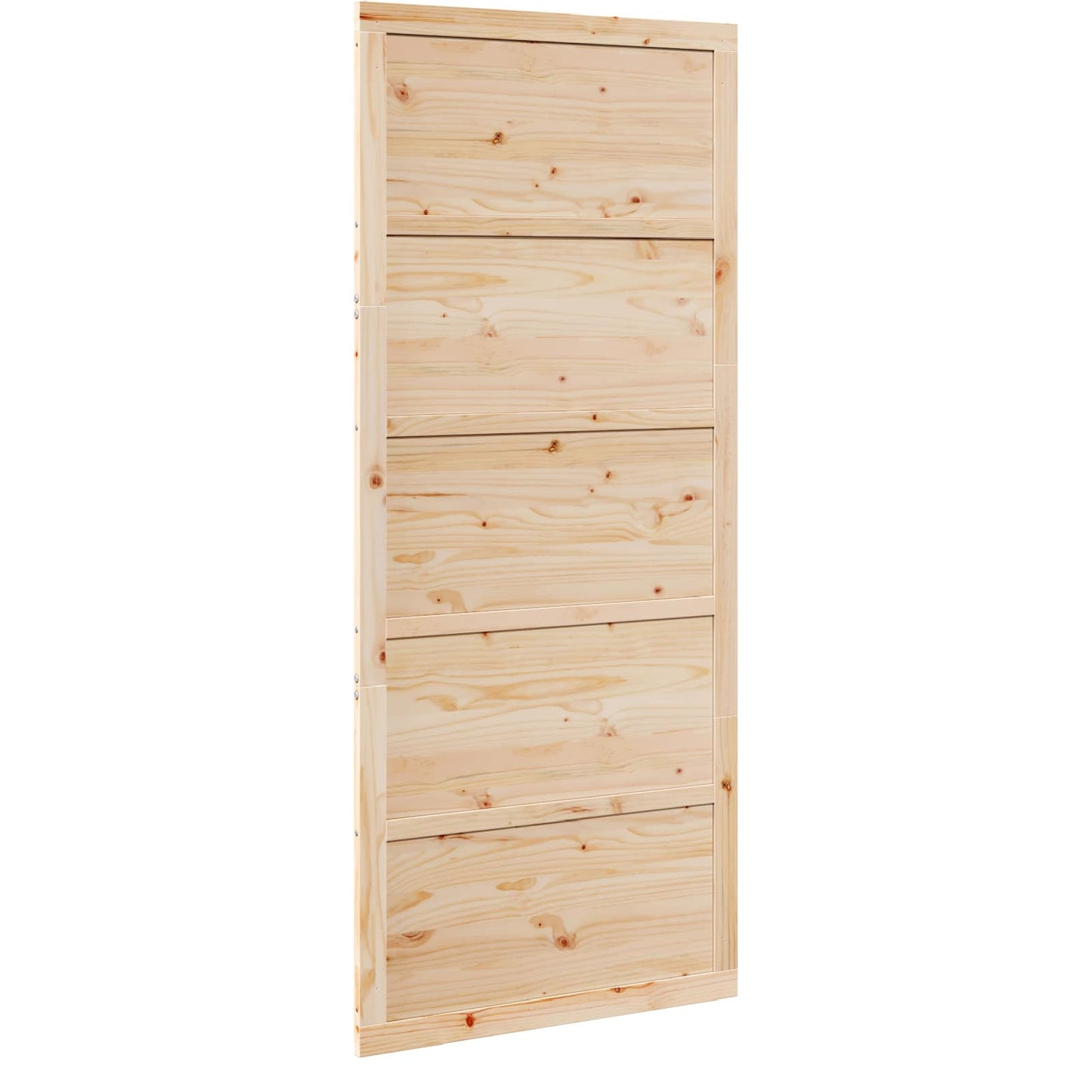 Istállóajtó Természetes 100 x 2,5 x 208 cm Tömör Fenyőfa