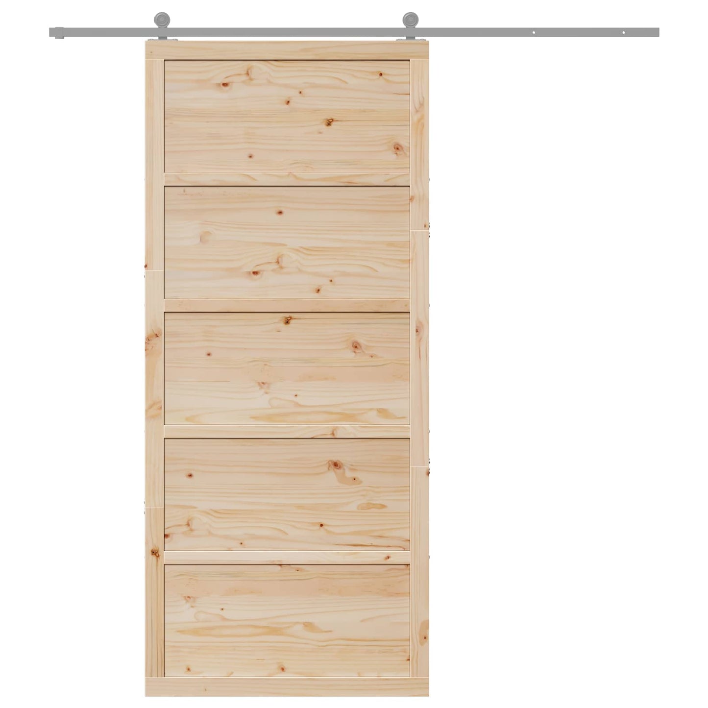Istállóajtó Természetes 100 x 2,5 x 208 cm Tömör Fenyőfa