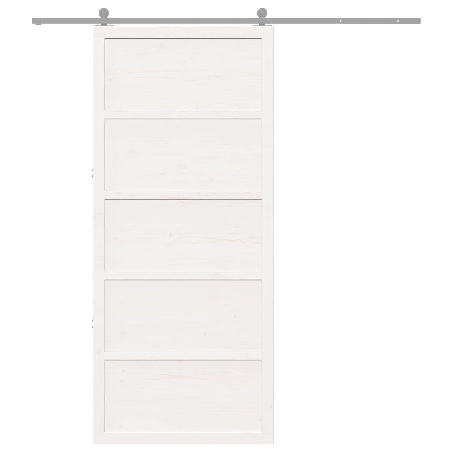 Istállóajtó Fehér 100 x 2,5 x 208 cm Tömör Fenyőfa