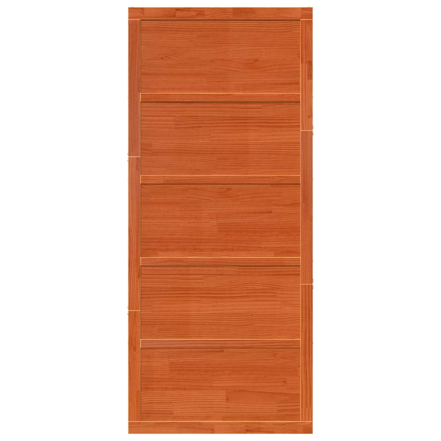 Istállóajtó Viaszbarna 100 x 2,5 x 208 cm Tömör Fenyőfa
