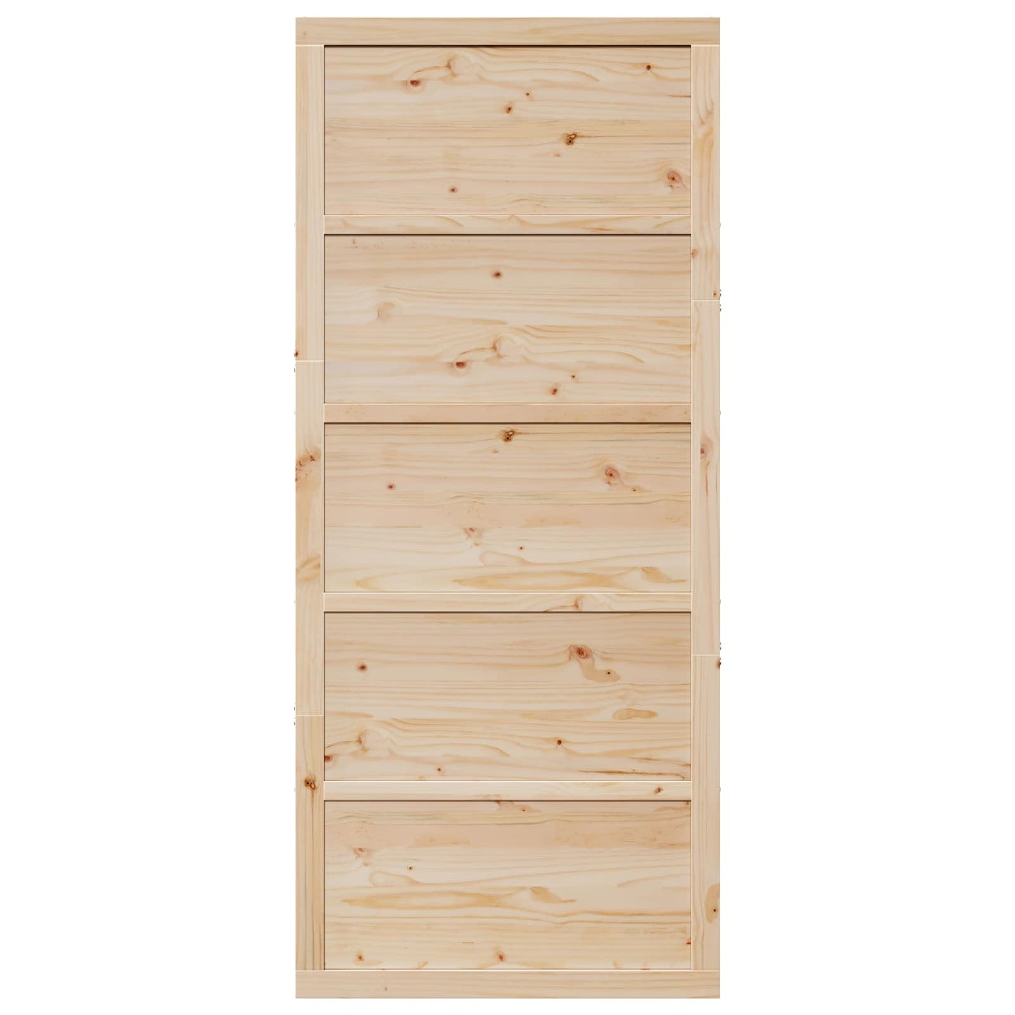 Istállóajtó Természetes 80 x 2,5 x 208 cm Tömör Fenyőfa