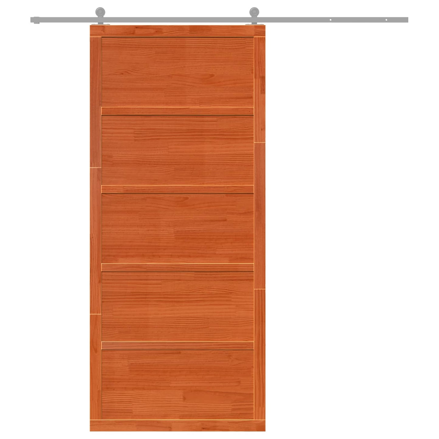 Istállóajtó Viaszbarna 80 x 2,5 x 208 cm Tömör Fenyőfa