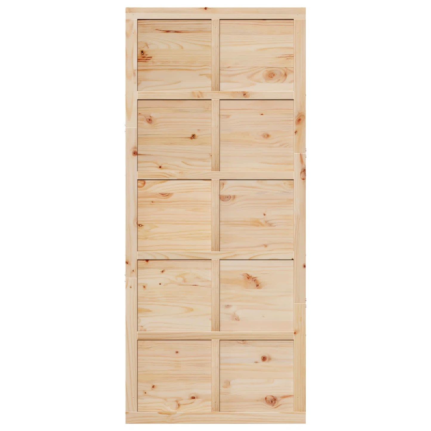 Istállóajtó Természetes 100 x 2,5 x 208 cm Tömör Fenyőfa