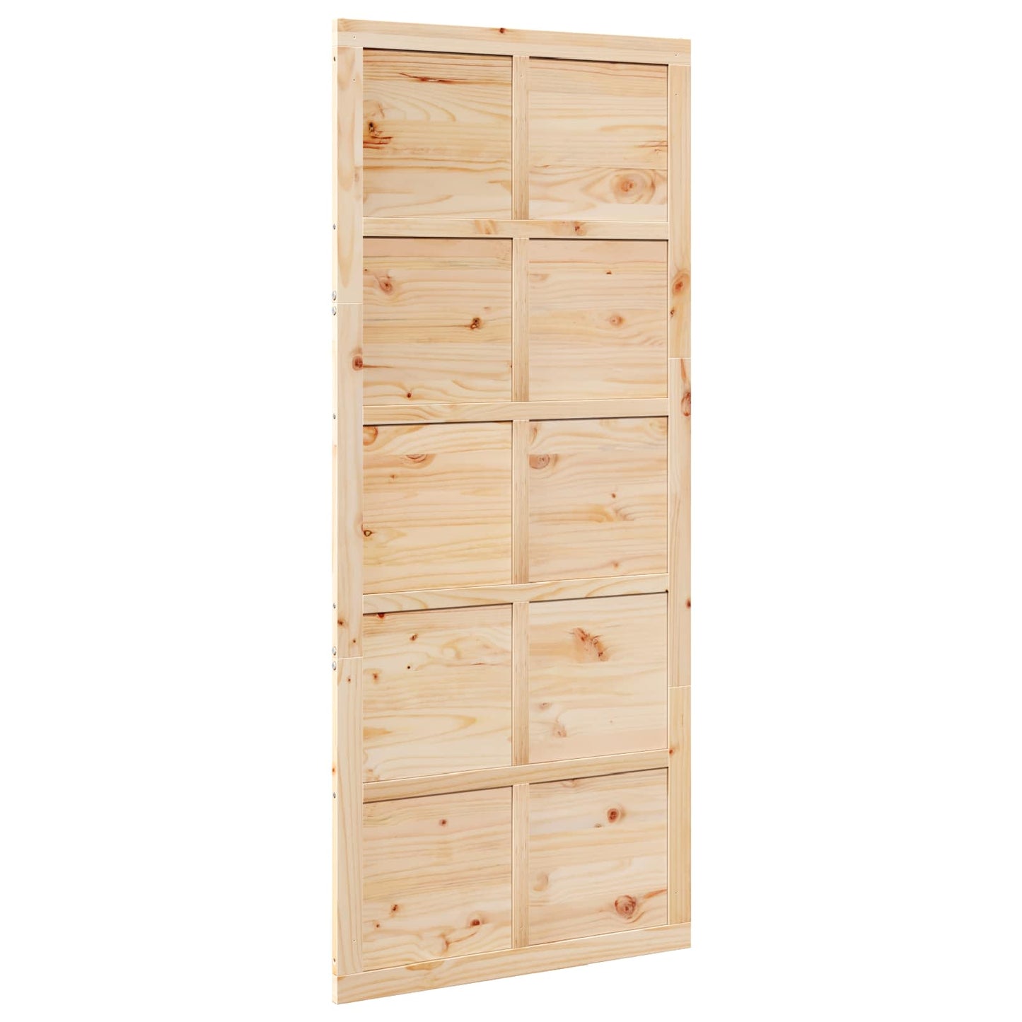 Istállóajtó Természetes 90 x 2,5 x 208 cm Tömör Fenyőfa