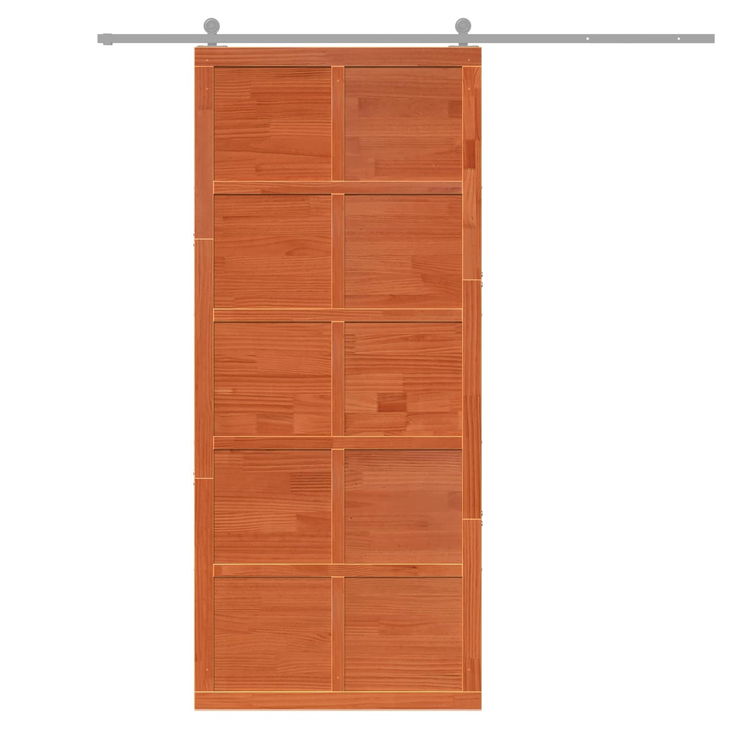 Istállóajtó Viaszbarna 90 x 2,5 x 208 cm Tömör Fenyőfa