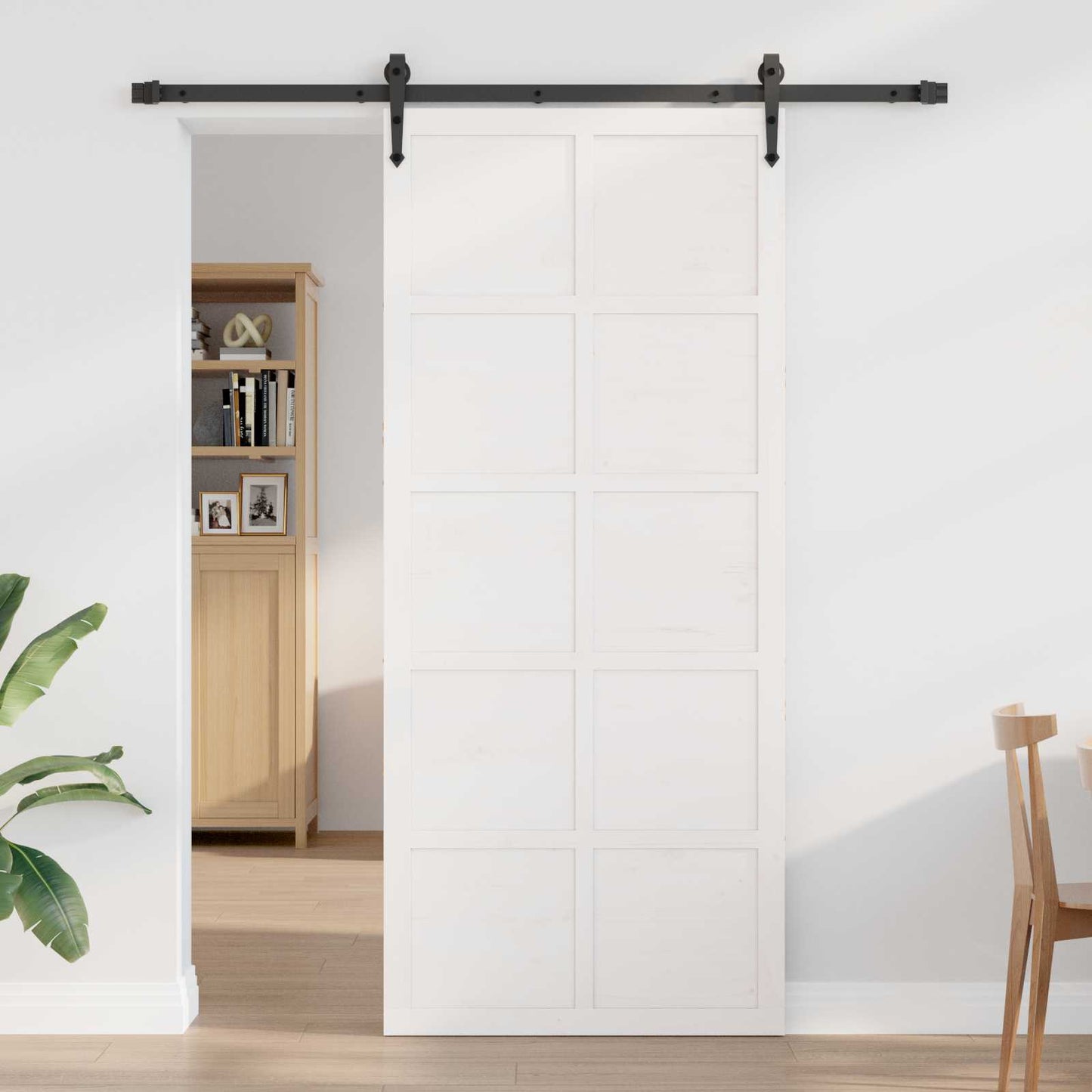Istállóajtó Fehér 80 x 2,5 x 208 cm Tömör Fenyőfa