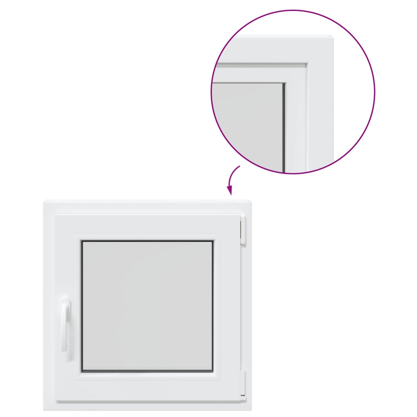 Dönthető és forgatható pinceablak RISOR 50 x 50 cm PVC és Üveg