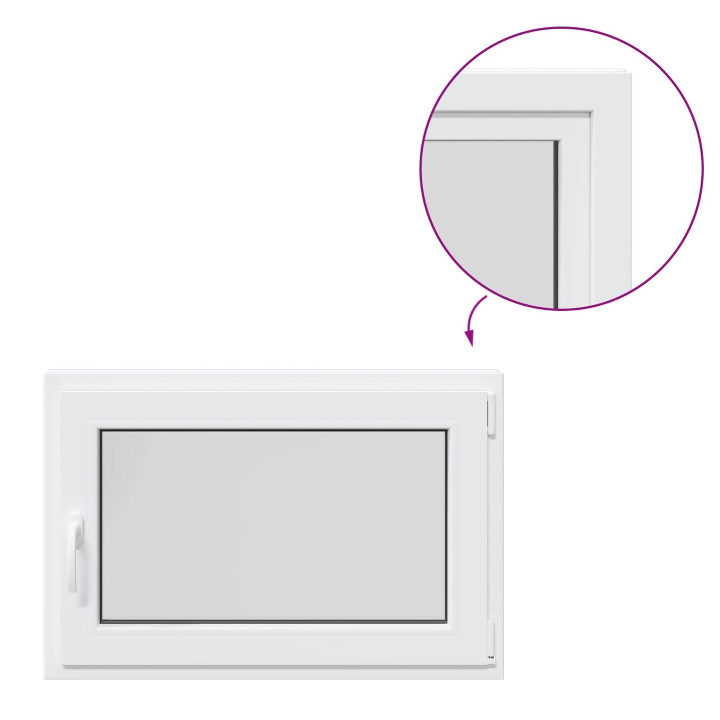 Dönthető és forgatható pinceablak RISOR 90 x 60 cm PVC és Üveg