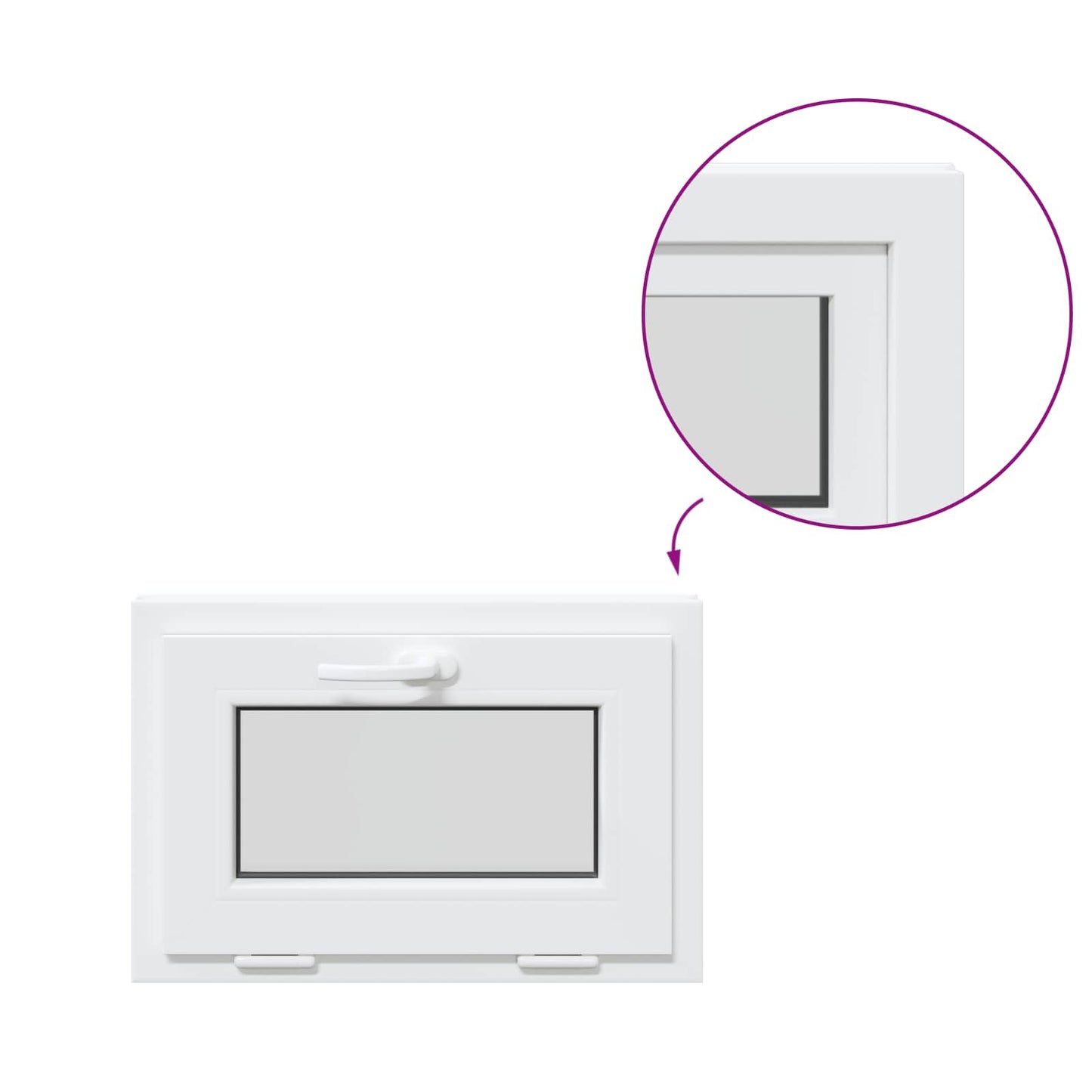 Pinceablak RISOR 60 x 40 cm PVC és átlátszó síküveg