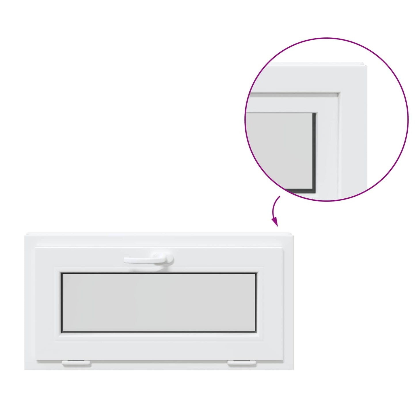 Pinceablak RISOR 80 x 40 cm PVC és átlátszó síküveg