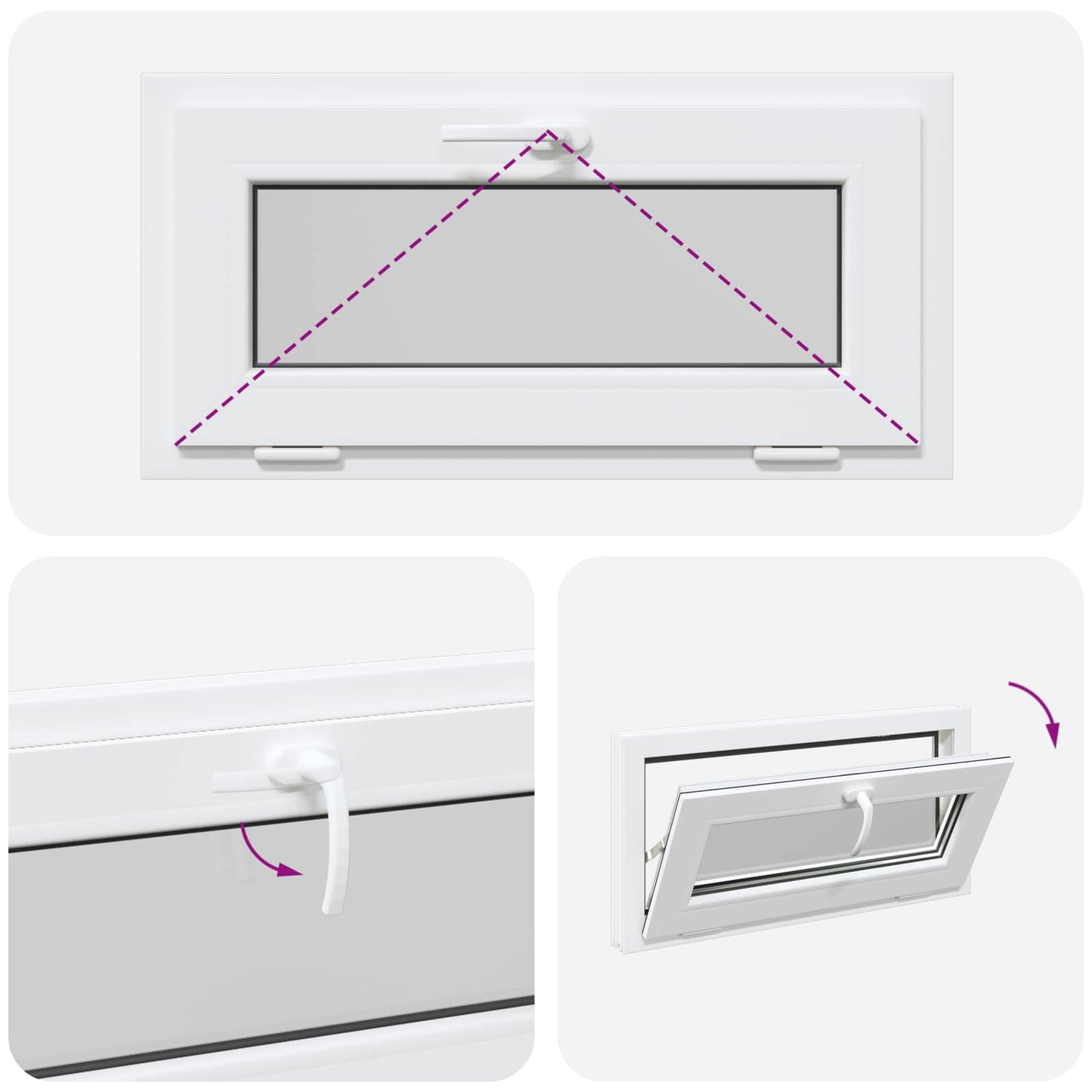 Pinceablak RISOR 80 x 40 cm PVC és átlátszó síküveg